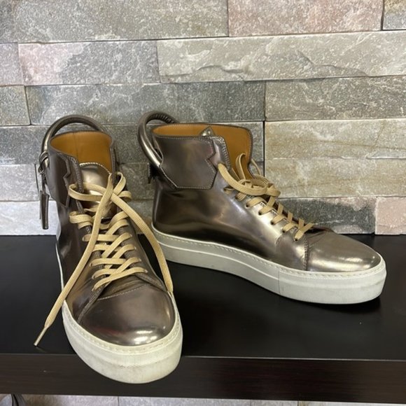 Buscemi Gold Leather Trainers - Picture 5 of 8